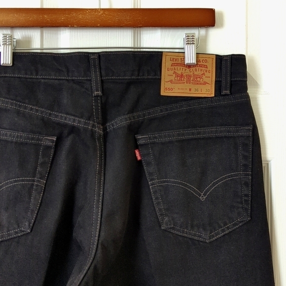 Levi's 90's Vintage 550 Classic Relaxed Fit Straight Leg Jeans Black 36 x 30 - Picture 13 of 15